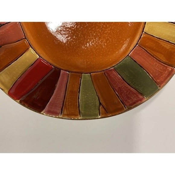 Pier 1 Wavy Stripe Bowl Soup Cereal Multicolor Stripes Embossed 9” X 8” 1 Bowl - Picture 3 of 9